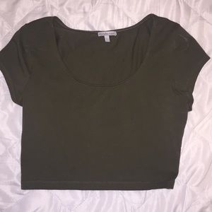 Green crop top
